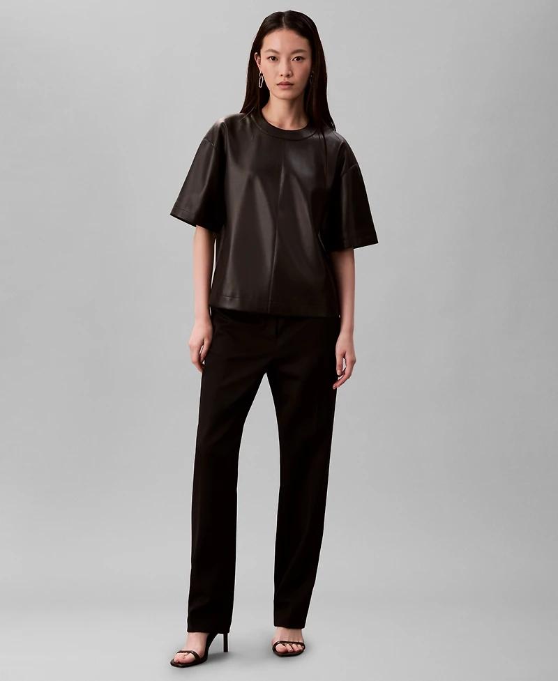 Calvin Klein Women's Crinkled Relaxed Fit Top