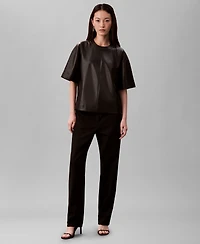 Calvin Klein Women's Crinkled Relaxed Fit Top