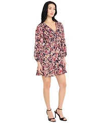 Donna Morgan Women's Printed V-Neck Mini Dress