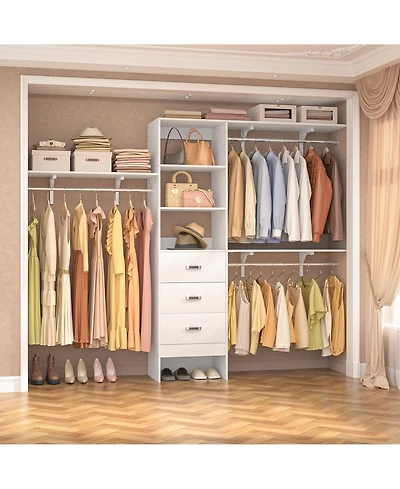 8FT Walk Closet Organizer with 3 Shelving Towers