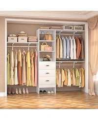 8FT Walk Closet Organizer with 3 Shelving Towers