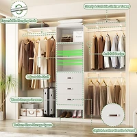 8FT Walk Closet Organizer with 3 Shelving Towers