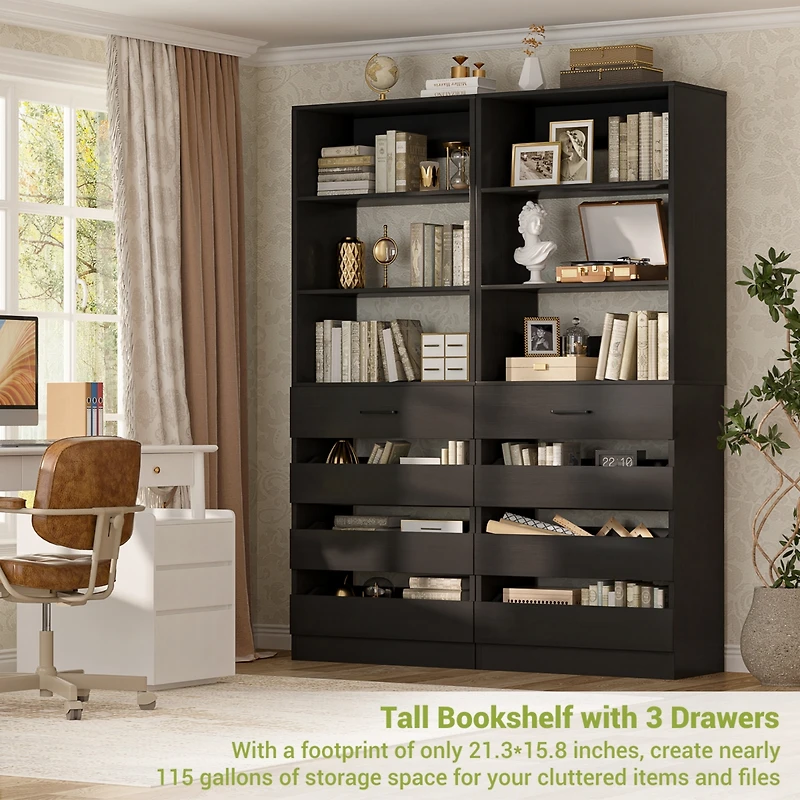 21.3'' Freestanding Closet Organizer System with 4 Drawers and Shelves