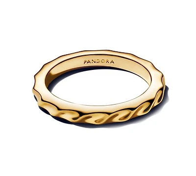 Pandora Rippled 14K Gold Plated Band Ring