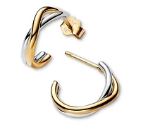 Pandora Organically Shaped Two-Tone Open Hoop Earrings