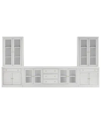Furniture Amren 85" Wood 4 Door Console with Door Hutches and 2 Door Bases with Drawers