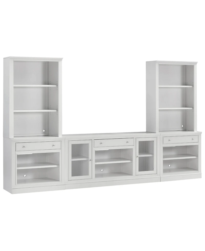 Furniture Amren 65" Wood 2 Door Console with Open Hutches and Open Bases