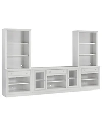Furniture Amren 65" Wood 2 Door Console with Open Hutches and Open Bases
