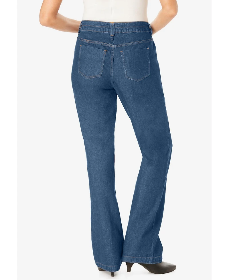 Woman Within Women's Tall Perfect Cotton Wide-Leg Denim Jean