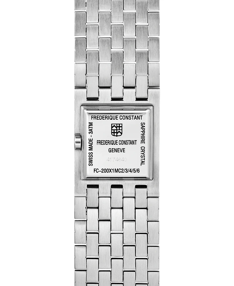 Frederique Constant Women's Manchette Silver-Tone Stainless Steel Bracelet Watch, 25.7mm
