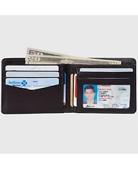 Alpine Swiss Mens Commuter Rfid Bifold Wallet 2 Id Windows Divided Bill Section