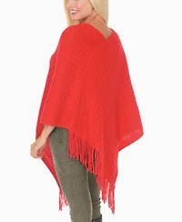 White Mark Women's Pullover Knit Poncho Sweater