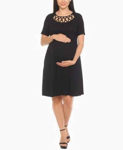 White Mark Womens Crisscross Neckline Maternity Dress