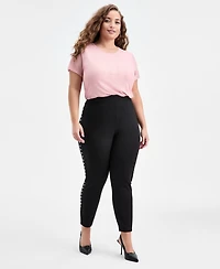 Bar Iii Trendy Plus Studded Pull-On Bodycon Leggings