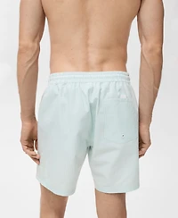 Mango Men's Seersucker Swimming Trunks