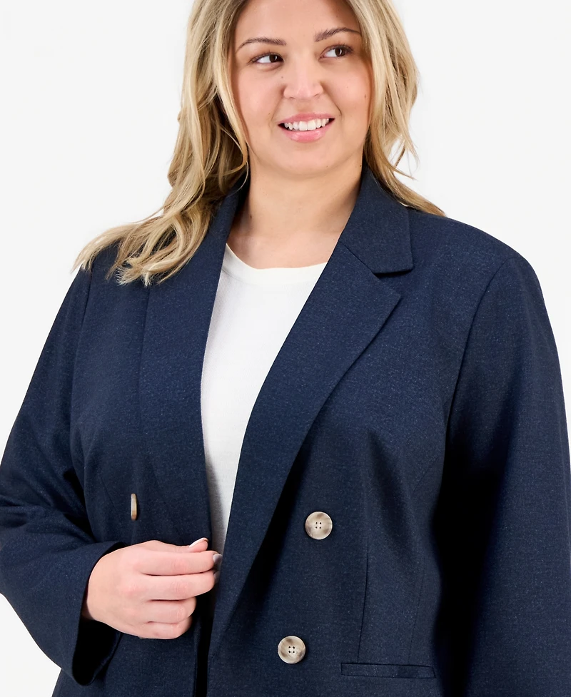 Anne Klein Plus Faux Double Breasted Blazer