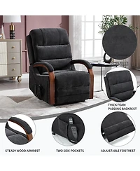 Lift Chair Dual Motor Infinite Position Recliners Up to 350 Lbs with Solid Wood Armrests and Heat Massage