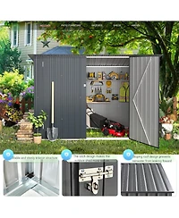 Aecojoy 7'x3' Outdoor Horizontal Bike Storage Shed