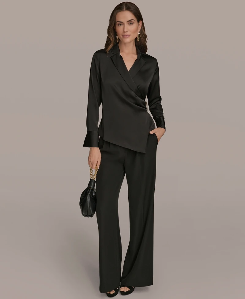 Donna Karan New York Women's Long-Sleeve Collared Blouse
