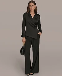 Donna Karan New York Women's Long-Sleeve Collared Blouse