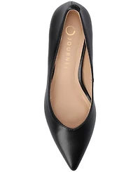 Journee Collection Women's Pammie Pointed Toe Kitten Heel Dress Pumps