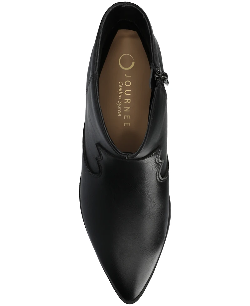 Journee Collection Women's Taliah Cuban Heel Comfort Ankle Booties