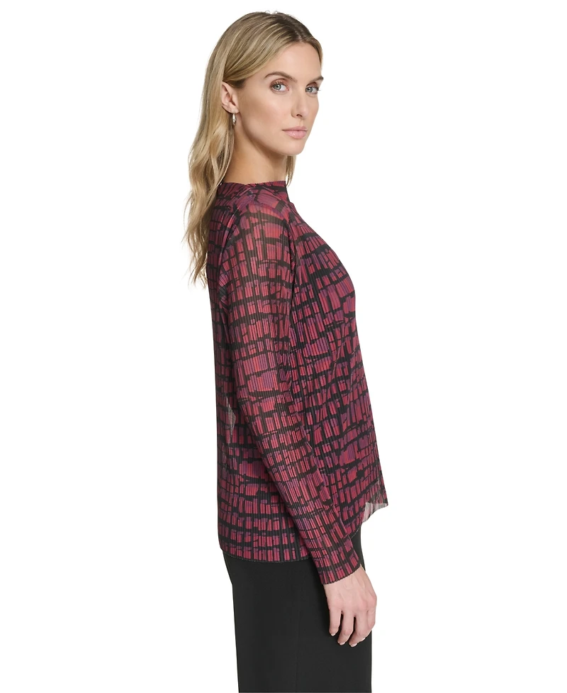 Calvin Klein Petite Printed Long Sleeve Top