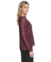 Calvin Klein Petite Printed Long Sleeve Top