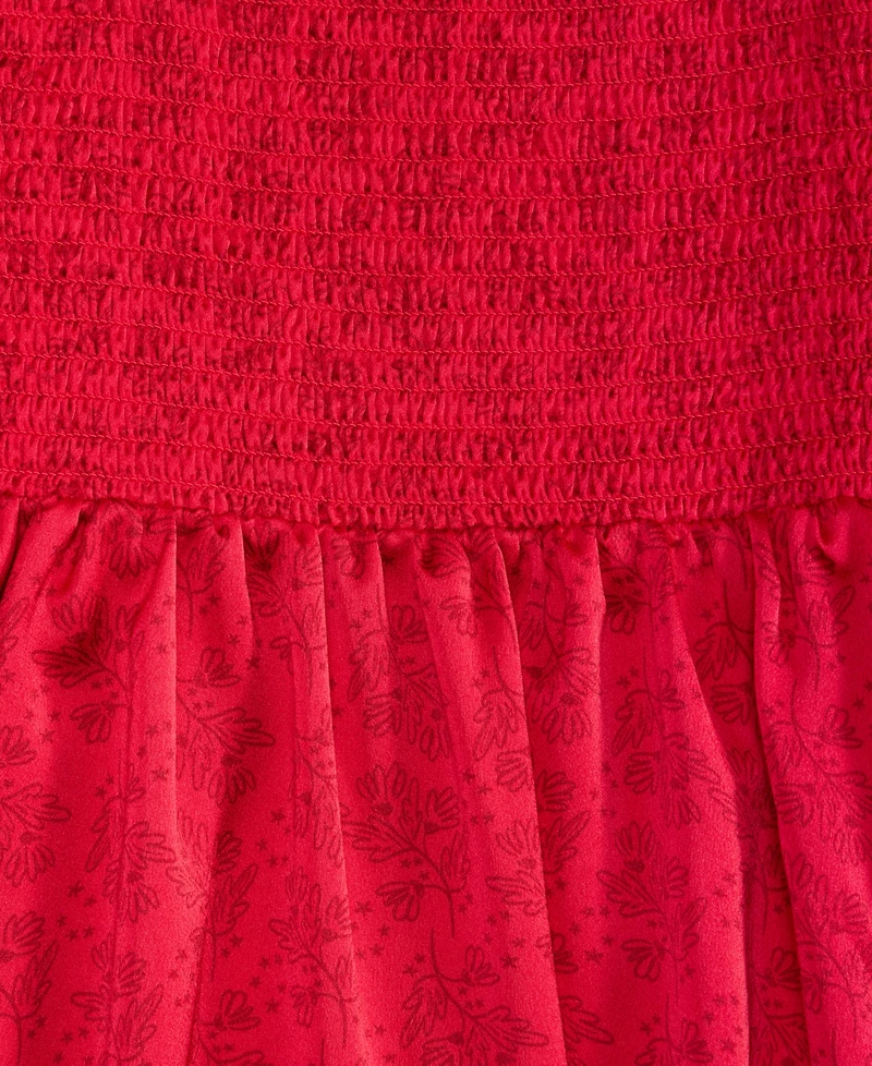 Epic Threads Girls 5-20 Smocked Satin Long-Sleeve Dress, Macy's Exclusive