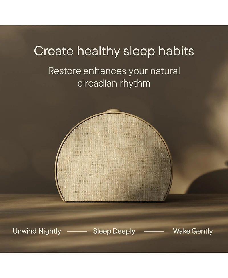 Hatch Restore 3 Sunrise Alarm Clock, Sound Machine, Smart Light (Greige) - White Noise, Screen-Free Sleep Routine