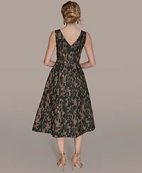 Donna Karan New York Women's Printed Fit and Flare Dress