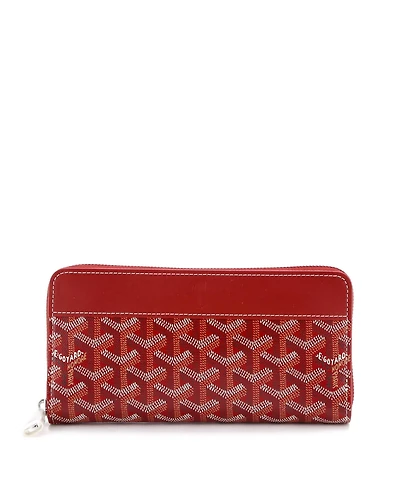 Pre-Owned Goyard Matignon Zip Wallet Coated Canvas with Leather
