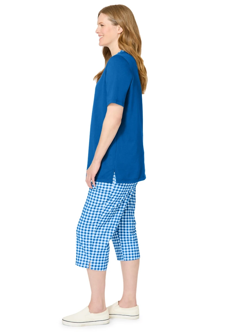 Woman Within Plus 2-Piece Tunic Capri Set