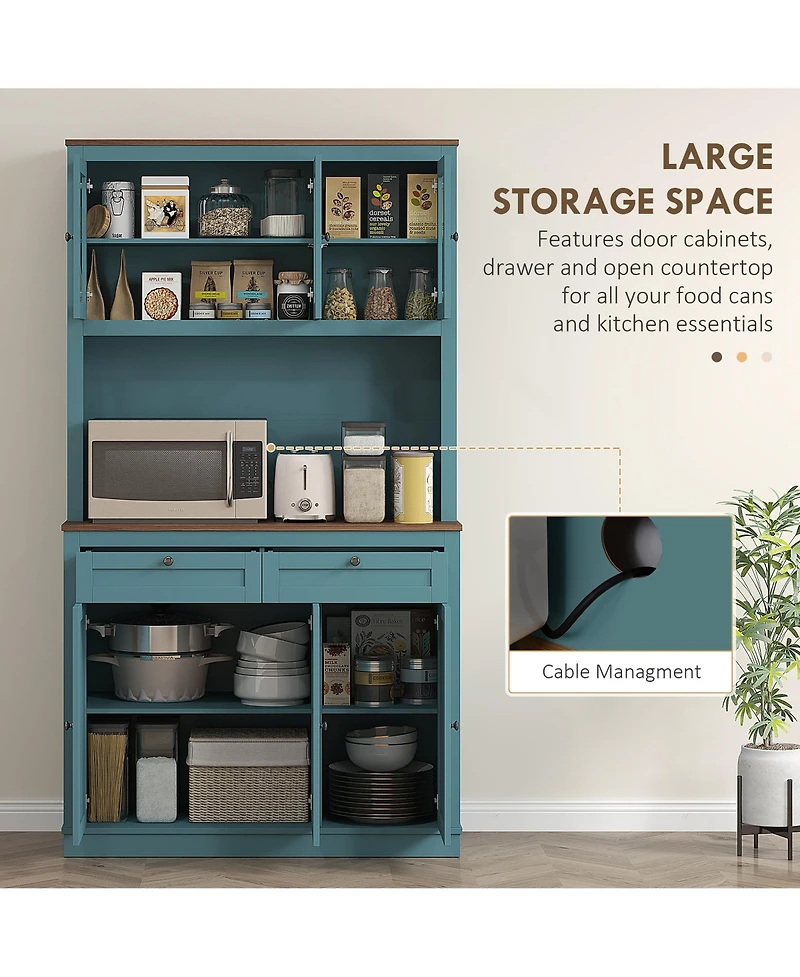 Slickblue Kitchen Storage Cabinet with Easy Access Shelves for Organized Kitchen Storage