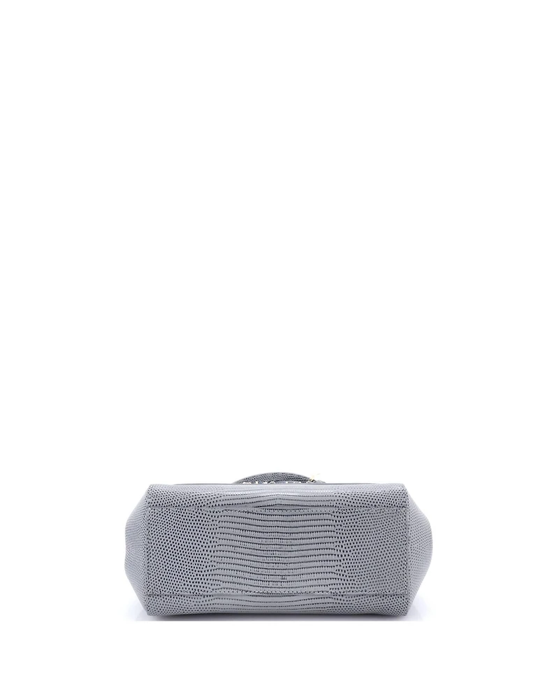 Pre-Owned Dolce & Gabbana Small Miss Sicily Bag Embossed Leather with Crystal Detail
