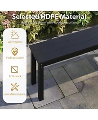 Gymax 55'' Hdpe Outdoor Bench for 2-3 People Weatherproof Backless Patio Garden