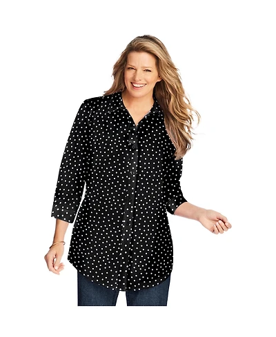 Woman Within Women's Perfect Three Quarter Sleeve Shirt