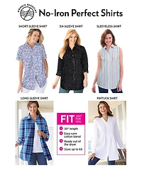 Woman Within Women's Perfect Three Quarter Sleeve Shirt