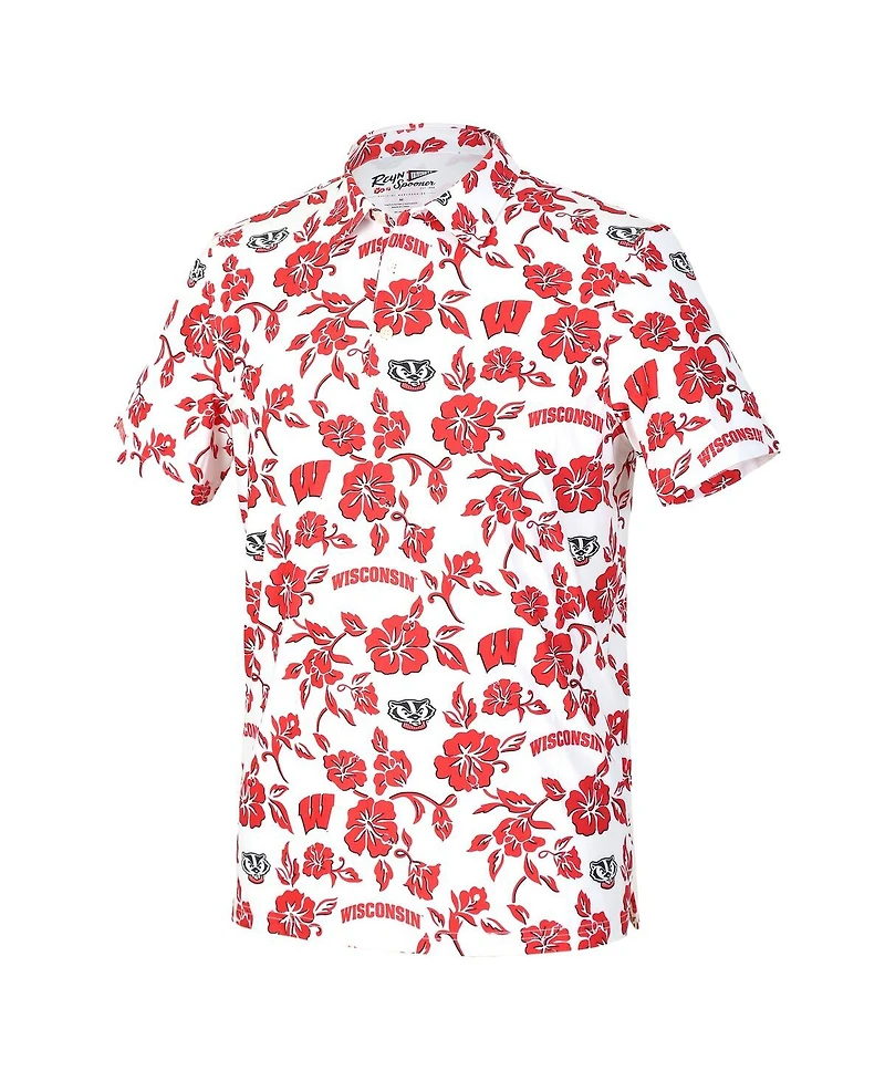 Reyn Spooner Men's White Wisconsin Badgers Pua Performance Polo Shirt