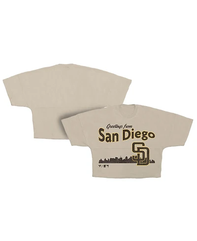 Fanatics Women's Cream San Diego Padres Skyline Crop T-Shirt