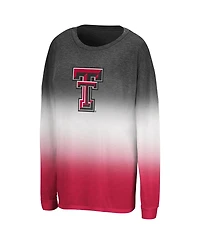 Colosseum Women's Heather Black Texas Tech Red Raiders Winkle Dip Dye Long Sleeve T-Shirt