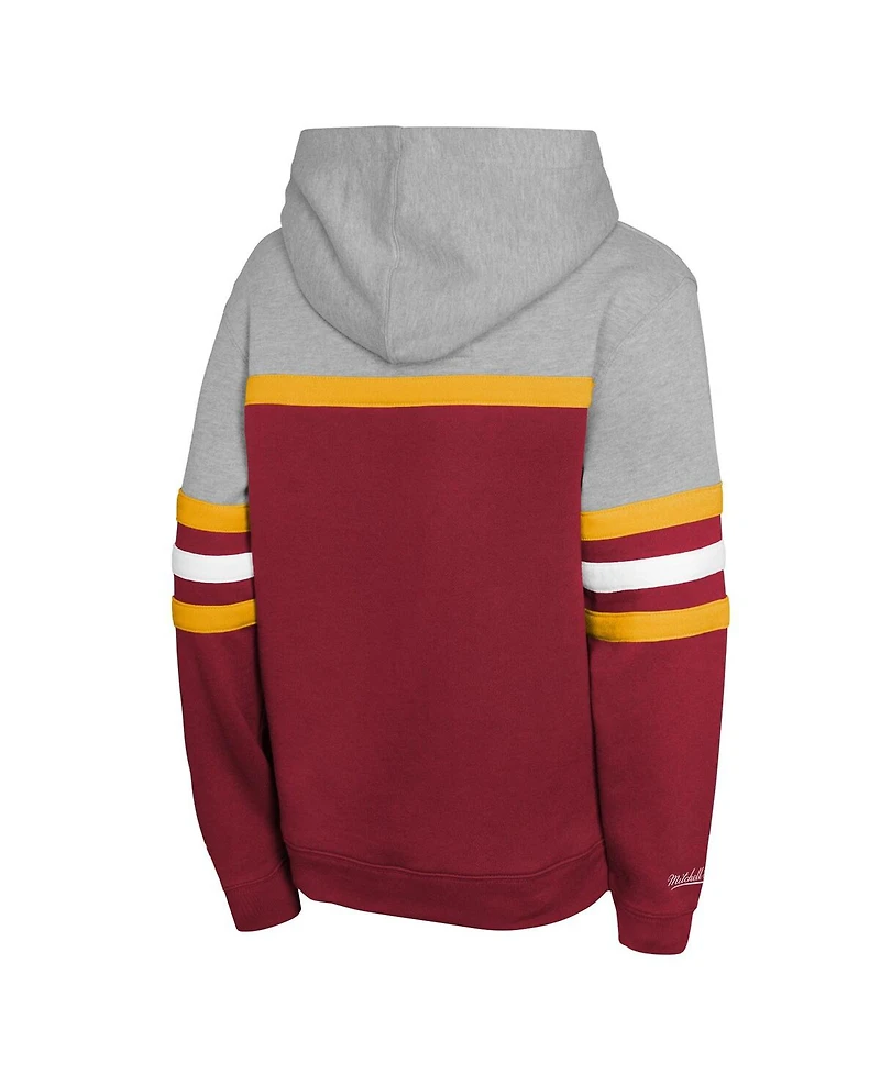 Mitchell & Ness Big Boys and Girls Wine Cleveland Cavaliers Hardwood Classics Head Coach Pullover Hoodie