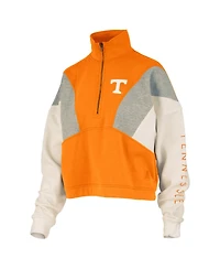 Pressbox Women's Tennessee Orange Volunteers Ferrara Color Block Quarter-Zip Sweatshirt