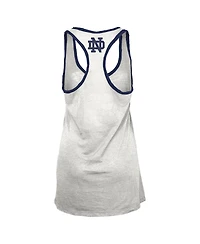 Pressbox Women's White/Navy Notre Dame Fighting Irish Tracy Racerback Burnout Tank Top
