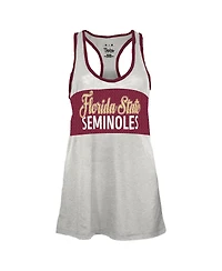 Pressbox Women's White/Garnet Florida State Seminoles Tracy Racerback Burnout Tank Top