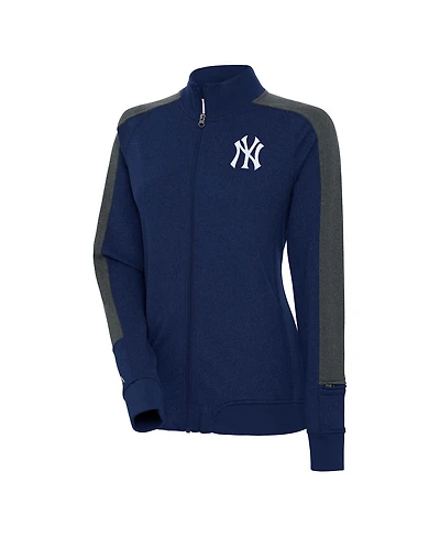 Antigua Women's Navy New York Yankees Strike Full-Zip Track Jacket