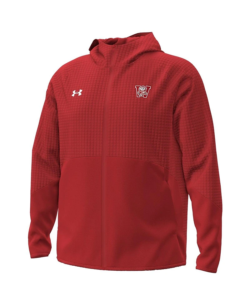 Under Armour Men's Red Wisconsin Badgers 1980 Throwback Unstoppable Fleece Full-Zip Jacket