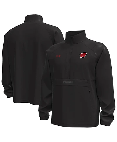Under Armour Men's Black Wisconsin Badgers Unstoppable Woven Anorak Half-Zip Jacket