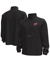 Under Armour Men's Black Wisconsin Badgers Unstoppable Woven Anorak Half-Zip Jacket