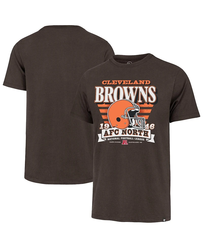 '47 Brand Men's Brown Cleveland Browns Stripe Splash Franklin Throwback T-Shirt